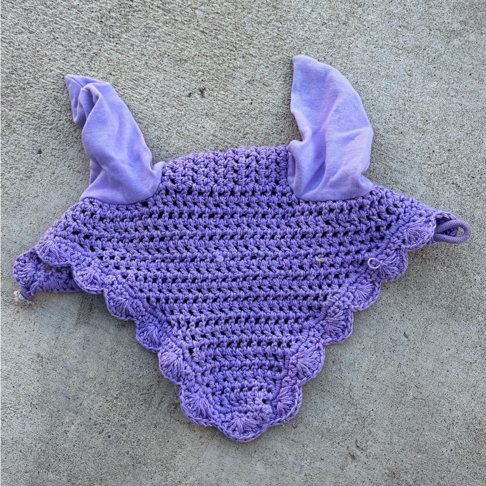 Purple Crochet Horse Ear Bonnet
